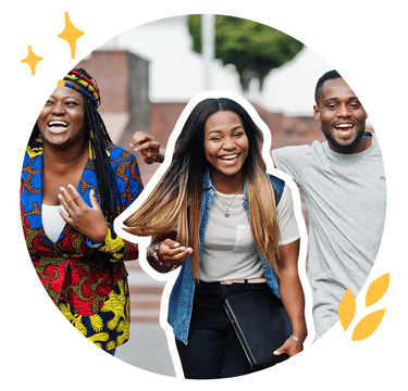 Students enjoying themselves walking on campus.