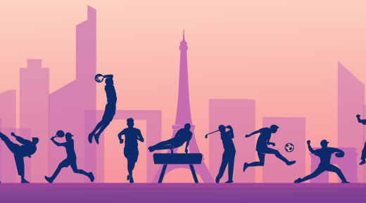 An illustration of olympic games events in Paris 2024.