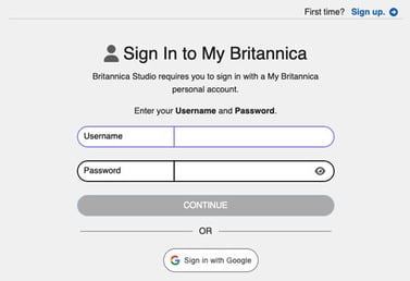 Showing the Studio login page.