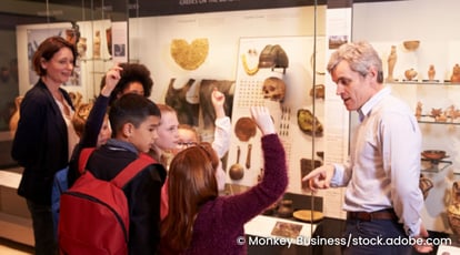 Students at a fossil museum.