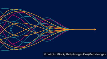 image of several lines converging into one