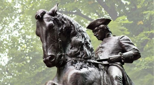 statue of Paul Revere on a horse